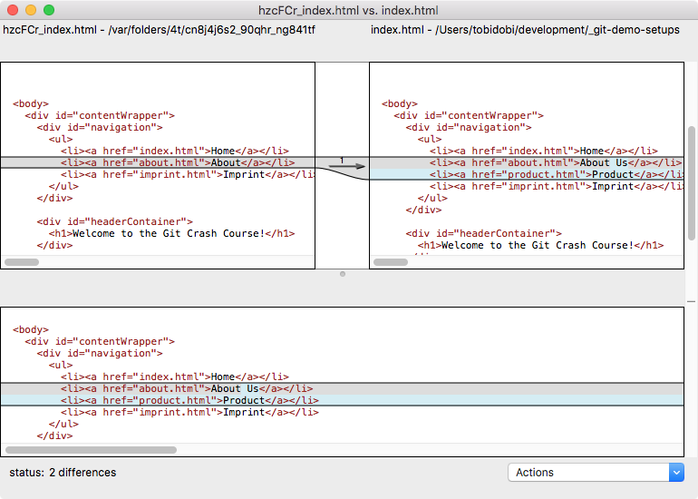 compare two text files for differences mac